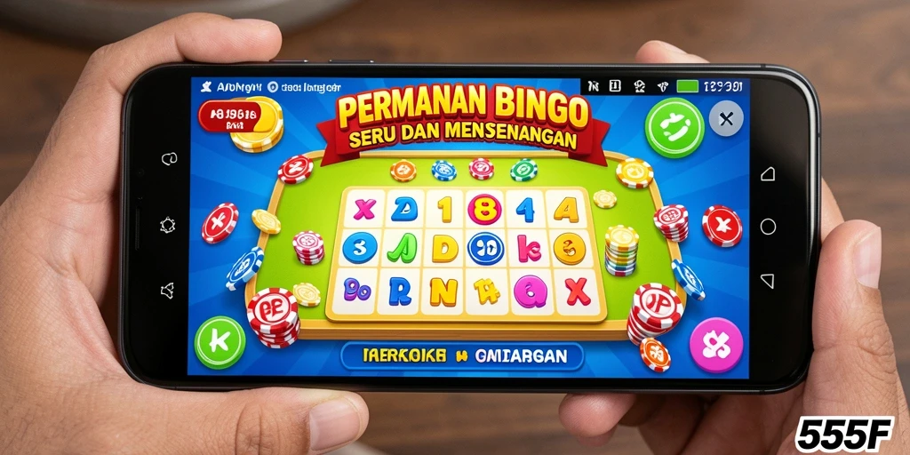 Tampilan gameplay Bingo yang seru dan interaktif di 555F.