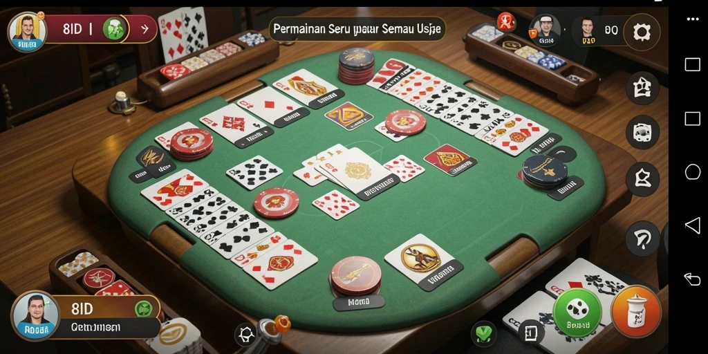 Screenshot gameplay Gaple yang seru dan interaktif.