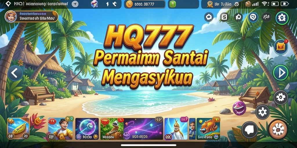 Menampilkan gameplay seru dalam HQ777 dengan tantangan menarik.