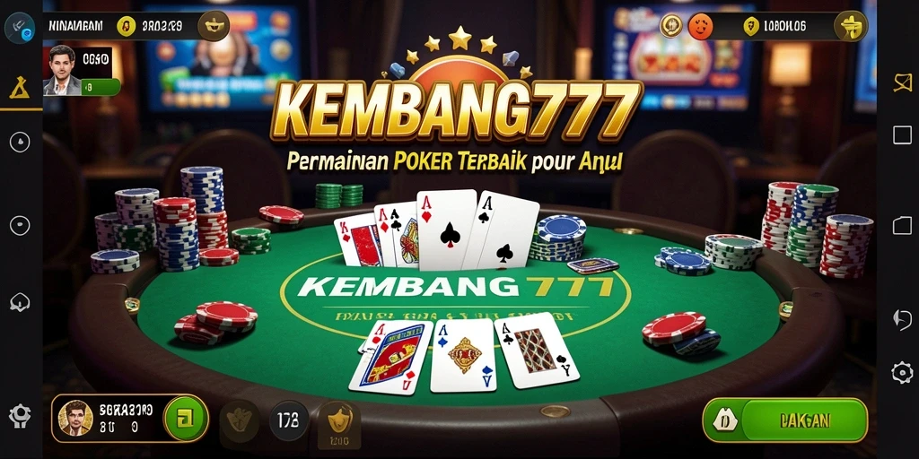 Screenshot KEMBANG777 menampilkan aksi seru permainan poker.
