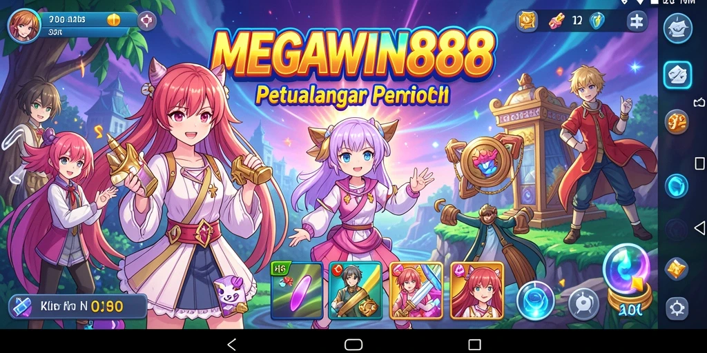 Screenshot gameplay MEGAWIN888 menampilkan aksi seru karakter Anime.