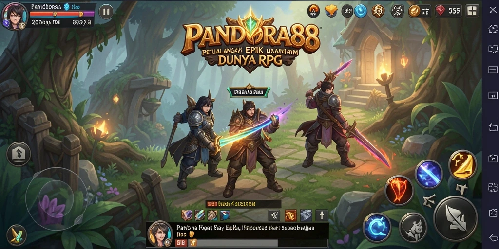 Screenshot gameplay PANDORA88 yang menampilkan aksi RPG yang seru.