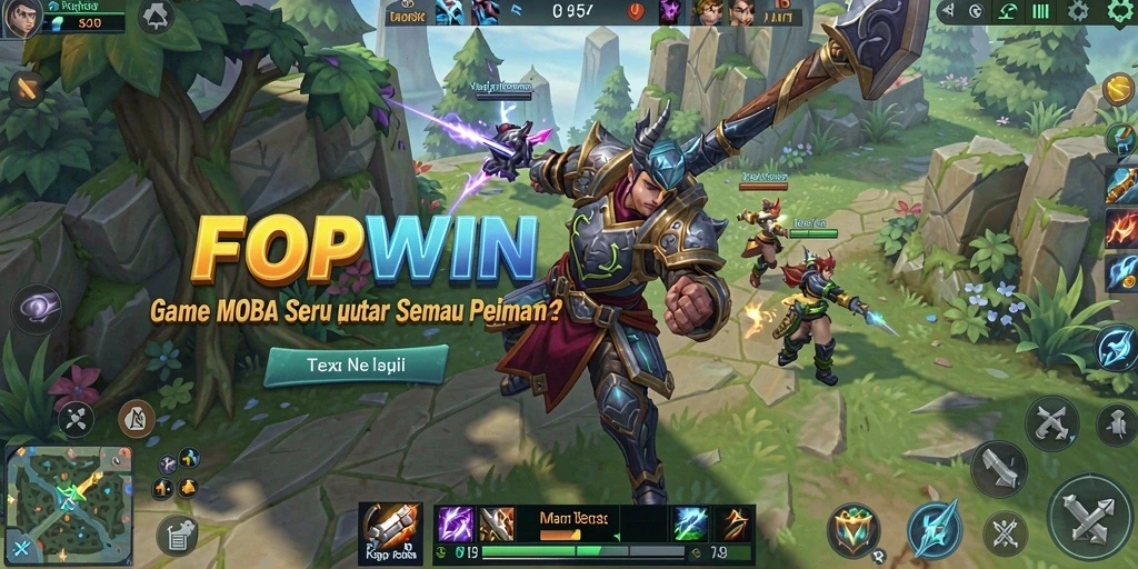 Tampilan seru gameplay MOBA di POPWIN, penuh aksi dan strategi.