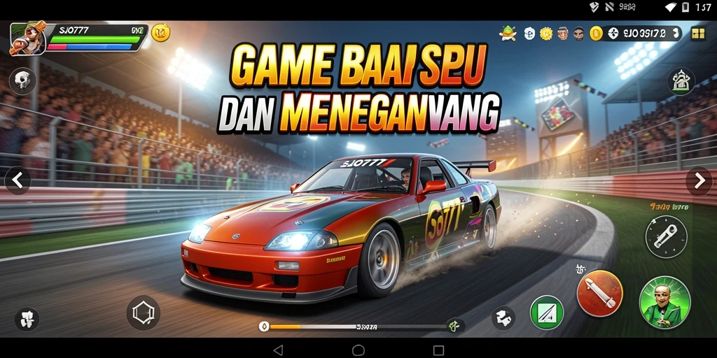 Gameplay SJO777 menampilkan balapan seru dalam berbagai lintasan.