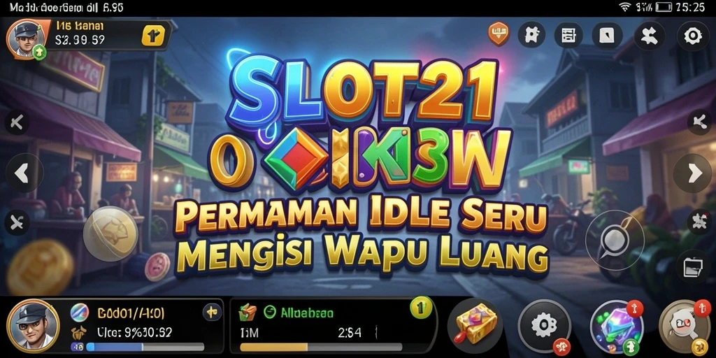 Tampilan gameplay SLOT21 yang sederhana dan menarik dengan karakter unik.